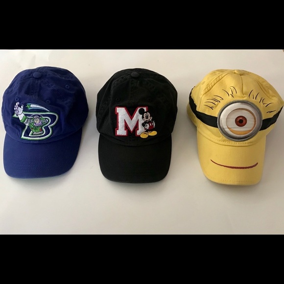 Other - 3 CAPS kids caps MICKEY BUZZ MINIONS